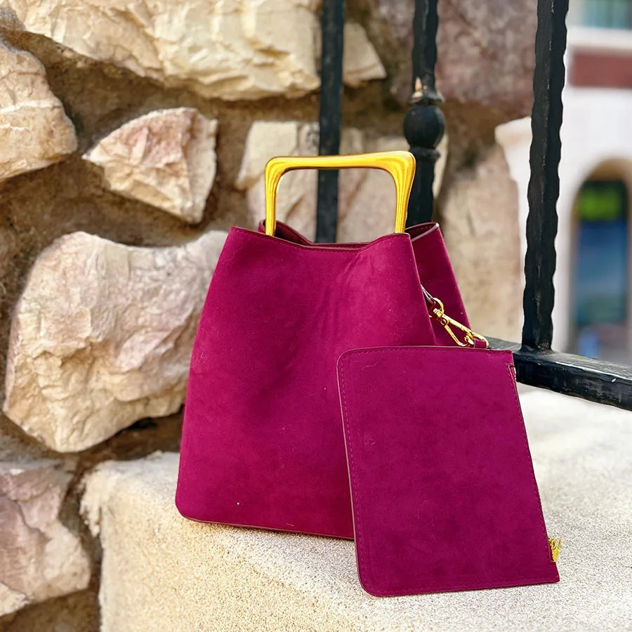 Genuine Suede Leather Women Shoulder Crossbody Bucket Bag Luxury Designer Ladeis Small Handbag for Woman Cowhide Female Tote New