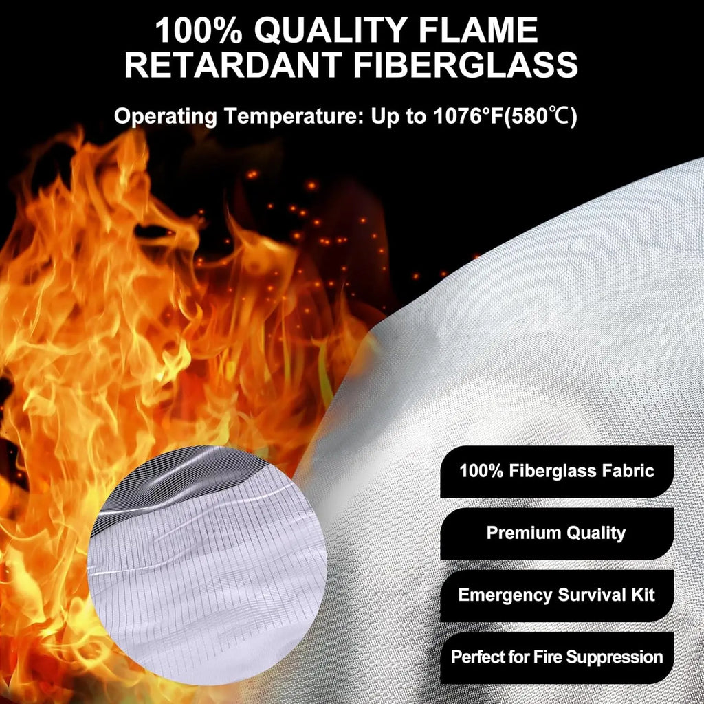 Fire Blanket Fiberglass Fire Emergency Blanket Suppression Blanket Flame Retardant Blanket Emergency Survival Safety Cover