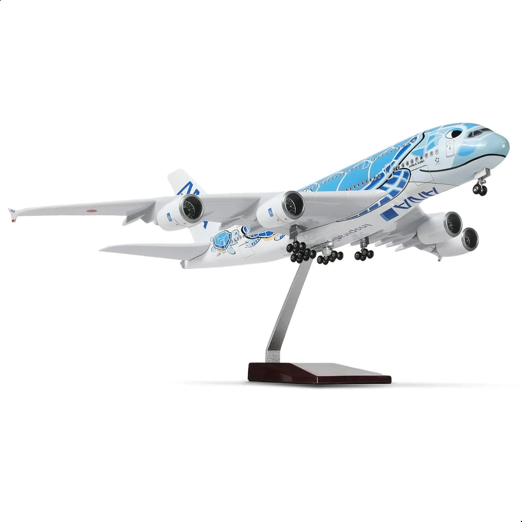 1/160 A380 for ANA Blue Turtle Airplane Model Kits(18 inches) with Display Stand for Adult Aviation Gifts or Aircraft Collection