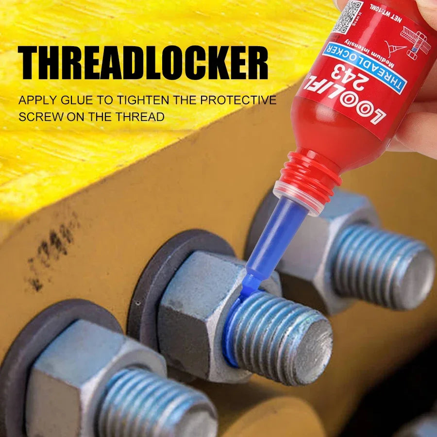 LOOLIFL Super Glue 502 & Threadlocker Set 243 Medium Strength 271 High Strength Anaerobic Screw Lock Glue Instant Cyanoacrylate Adhesive Sealant for Metal Wood Ceramic Repair