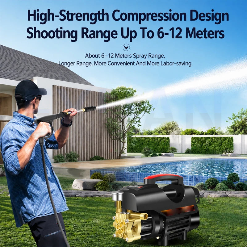 220V Portable Electric Pressure Washer 800W Mini Car Wash Machine High Pressure Water Gun Cleaning Pump For Home Garden Vehicle