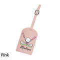Custom Golf Luggage Tag Synthetic Leather Name ID Label with Privacy Flap Sporty Style Perfect for Suitcases Backpacks Gym Bags