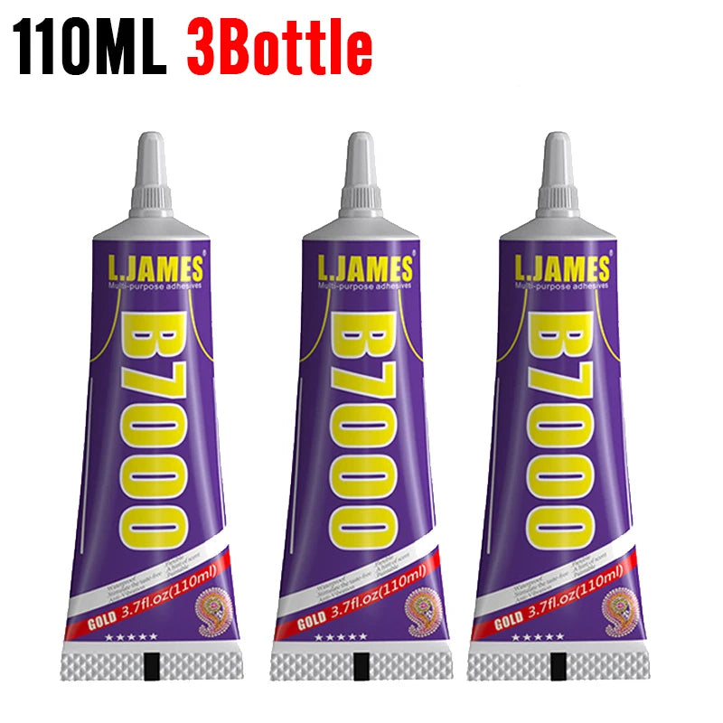 T7000 Black Soft Adhesive Universal Glue for Computer Cell Phone Touch Screen Repair Anti-Vibration Frame 15/50/110ML T-7000