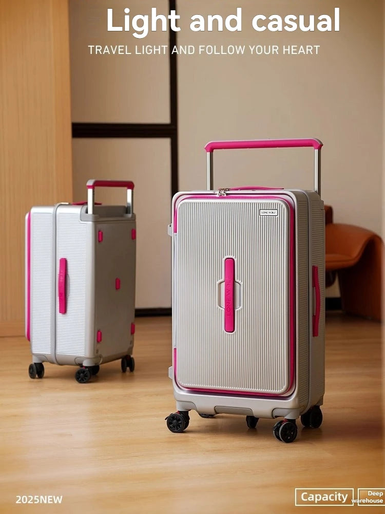 Side-opening luggage trolley case 24-inch large capacity travel case wide trolley password case men's 20-inch boarding case