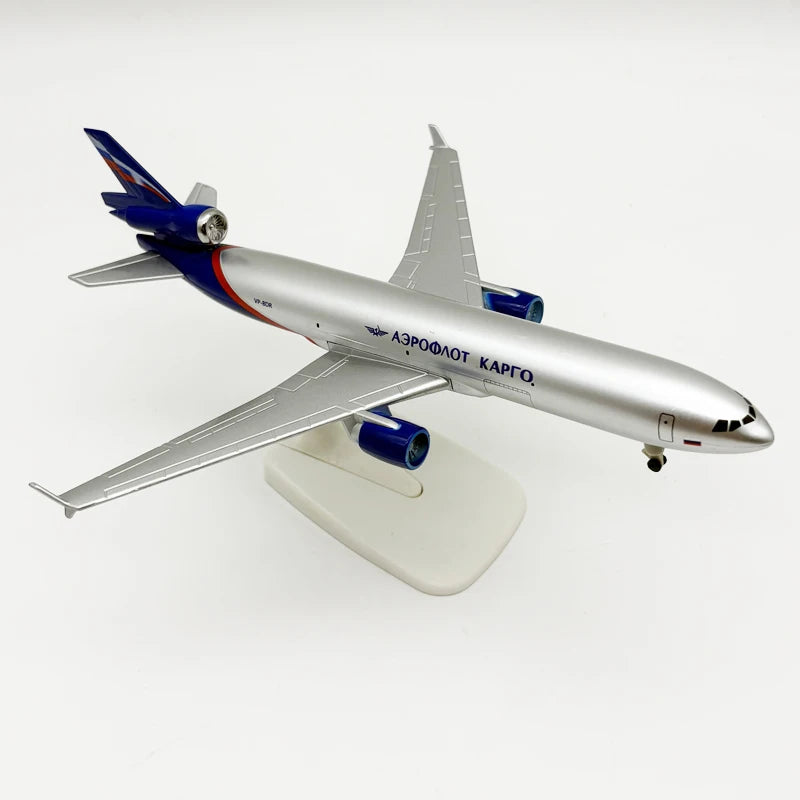 Scale Aircraft 20CM Russia Air MD-11 Airplane Model Diecast Metal Airplane Model Kit With Stand For Display Collection Gift