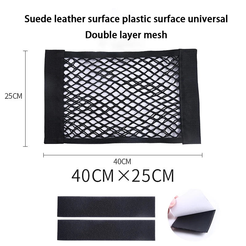Car Trunk Storage Net Pocket Velcro Car Trunk Supplies Storage Net Car Storage Bag Fixation Artifact