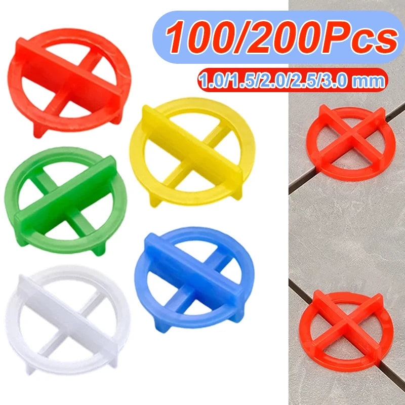 100/200Pcs Porcelain Tile Spacers Clips Wedge Ceramic Leveling System Floor Wall Tile Gap Leveling System Construction Tools