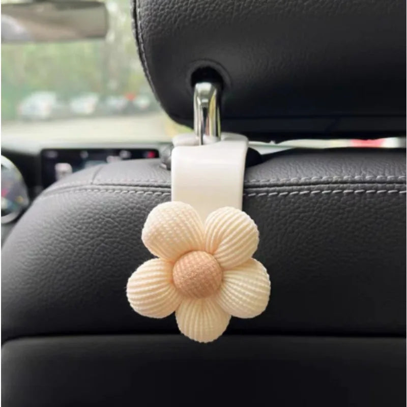 Lovely Multi-functional Flower Car Seat Back Hook,Temperament Flower Seat Back To Store Car Supplies