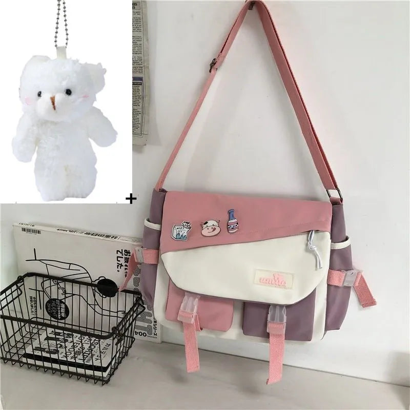 Nylon Handbags Shoulder Bag Large Capacity Crossbody Bags for Teenager Girls Men Harajuku Messenger Bag Student School Bags Sac