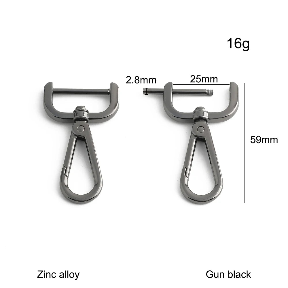 10/40/80PCS 15-20-25-32-38mm Detachable Snap Hook Swivel Clasp Rotating Buckle For Crossbody Bags Dog Collar Rope Accessories
