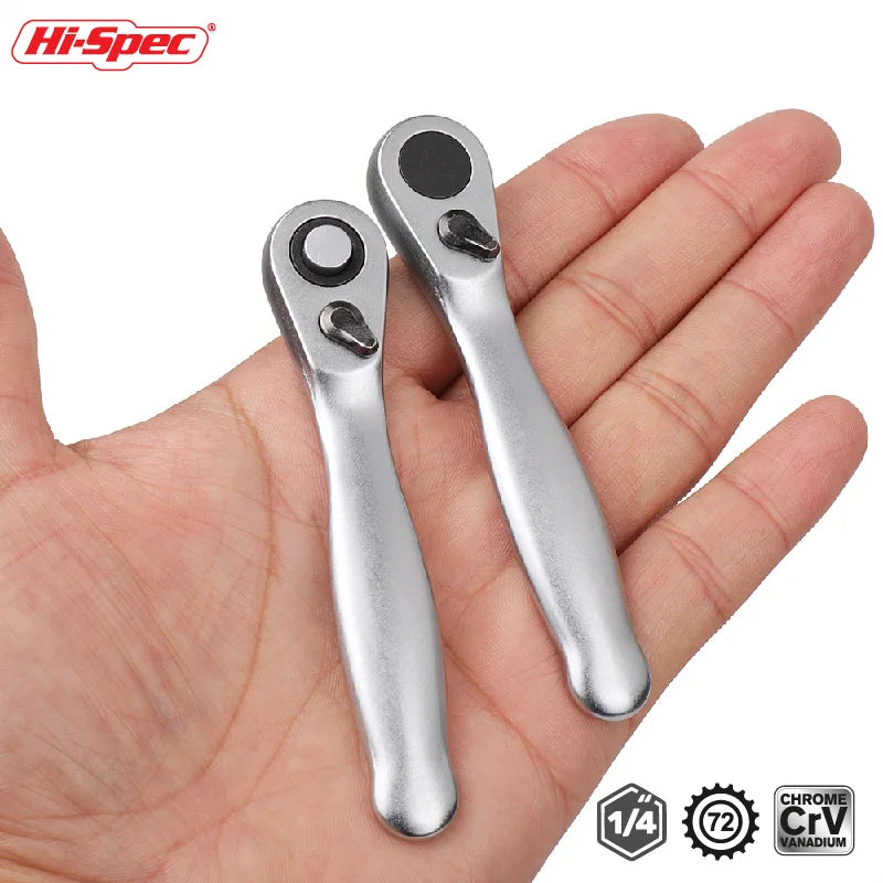 Mini 1/4 inch Double Ended Quick Socket Ratchet Wrench Socket Screwdriver Bit Driver Quick Release Ratchet Wrench Hand Tools