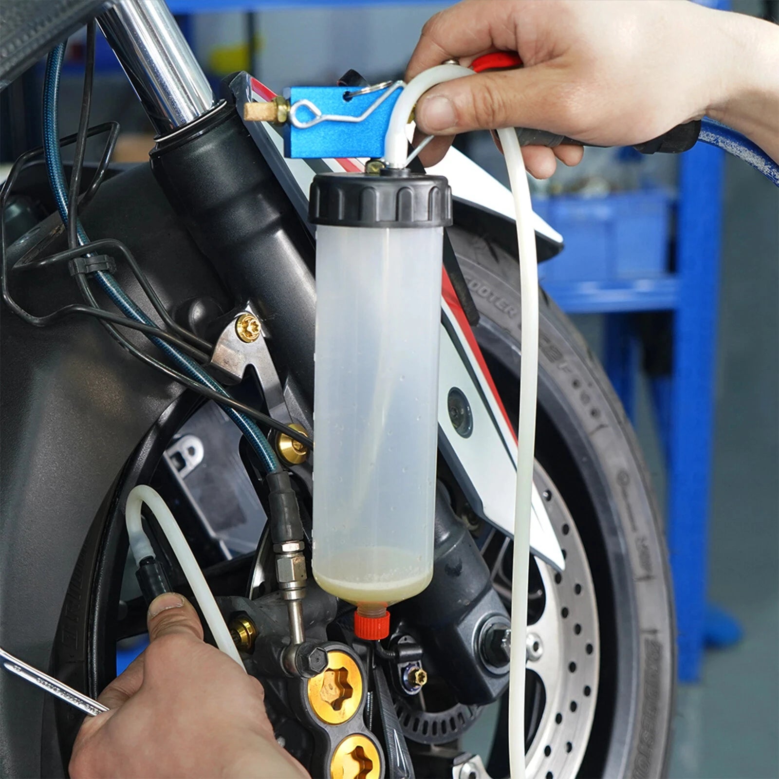 Universal Oil Change Pump Brake Bleeder Fluid Suction Hydraulic Exchange Drain Tools with Hose Extractor Pump Oil Evacuator