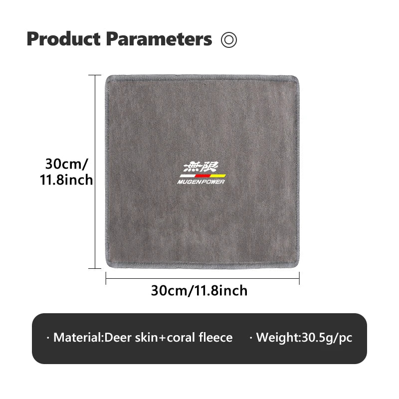 For Honda Microfiber Towel Car Drying Towel Auto Plush Wash Towel Car Cleaning Mugen Vezel Accord Fit City Legend CRV Insight
