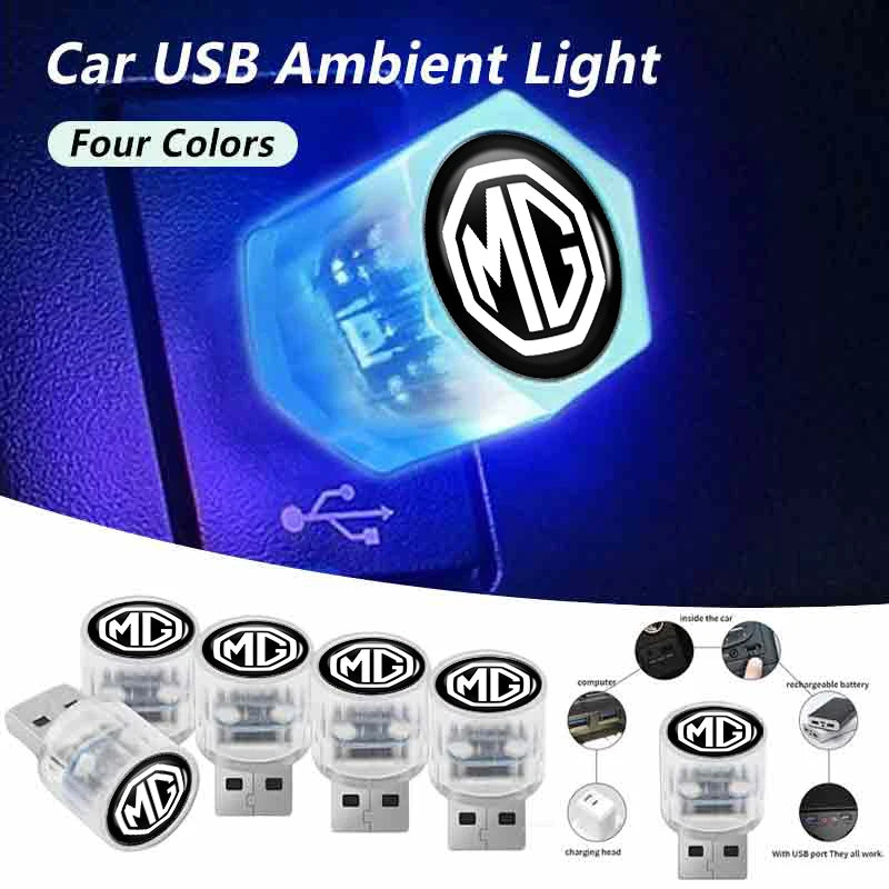 Car USB Ambient Light Mini LED Night Lamp Lighting Plug Accessories For Morris Garages MG 3 5 6 7 HS ZS GS Hector TF GT ZR RX5 R