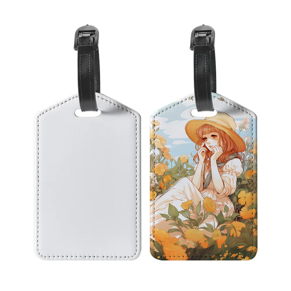 Customized Picture PU Leather Luggage Tags Customized Photo Waterproof ID Tags Travel Business High-end Leather Boarding Pass