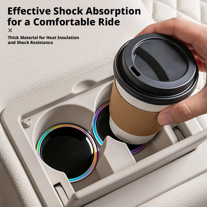 SEAMETAL 2pcs Car Water Cup Holder Mat Three-Layer Thickened Insert Car Cup Coaster Waterproof Universal Silicone Anti Slip Pad