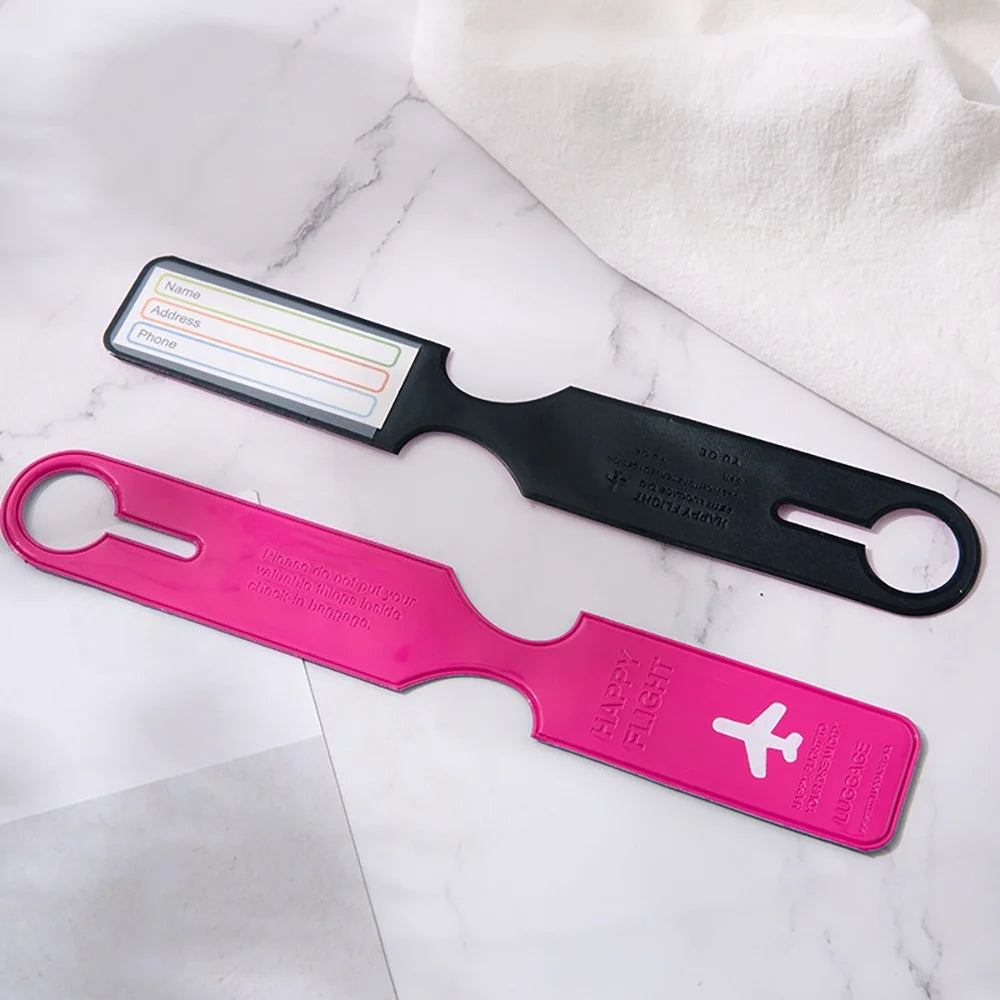 6Pcs Travel Accessories Mixed Color Anti Loss Identification Luggage Tags, Durable Airplane Luggage Tag, Travel Luggage Tag