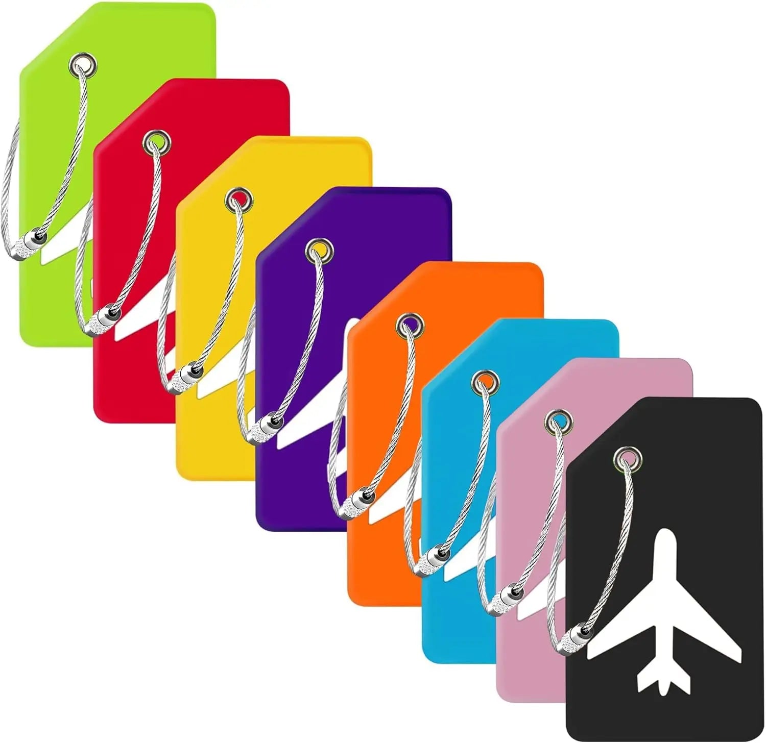 8PCS Women Men Travel Accessories Silicon Luggage Tags Suitcase ID Name Address Holder Baggage Tag Unisex Airplane Labels