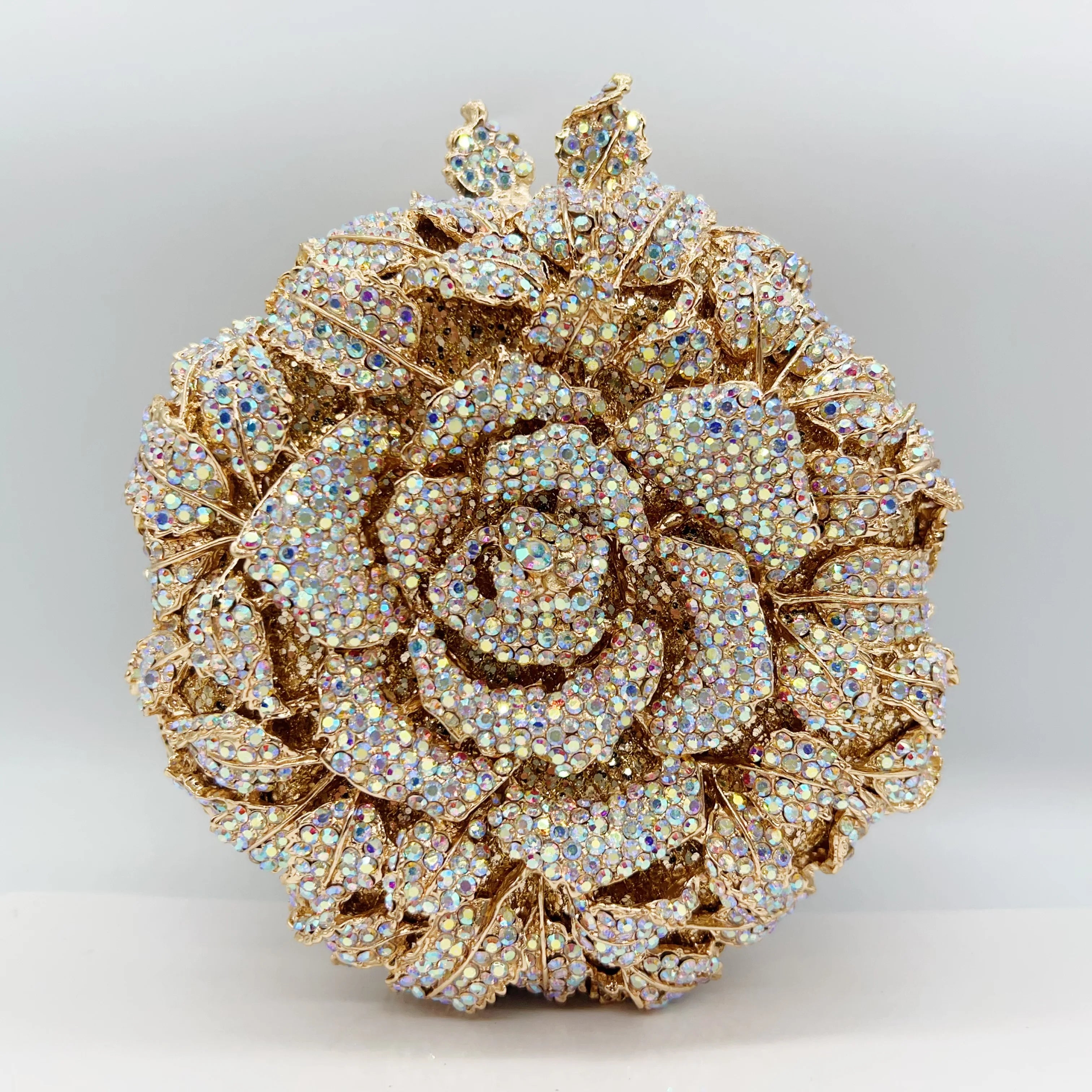 3D Camellia Shaped Clutch Bag, Handcrafted Petal Detail Evening Purse for Gala & Wedding, 2025 Collection