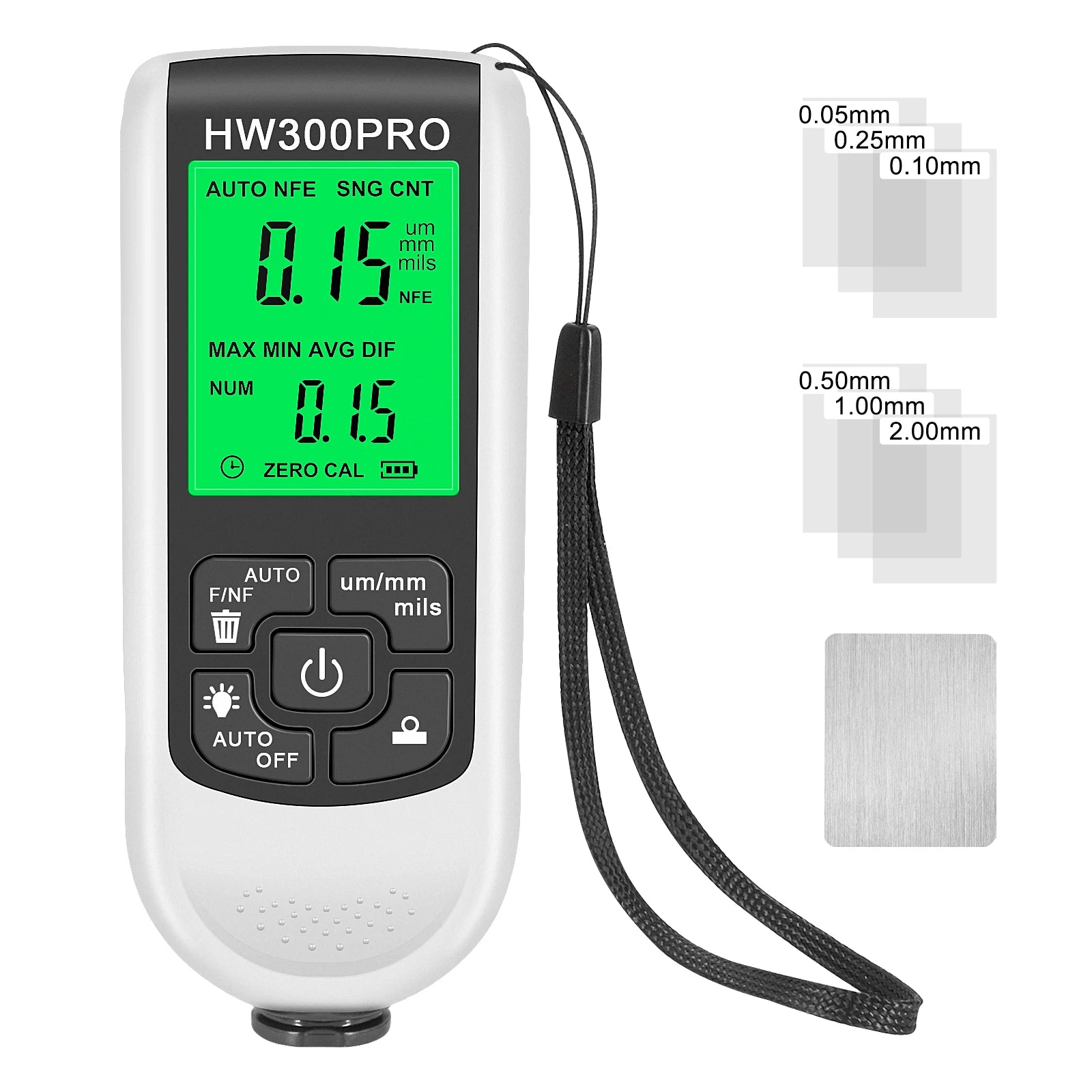 HW-300PRO Auto Thickness Gauge Digital Coating Car Paint Tester 0-2000UM Car Paint Film Thickness Tester Measuring Tool