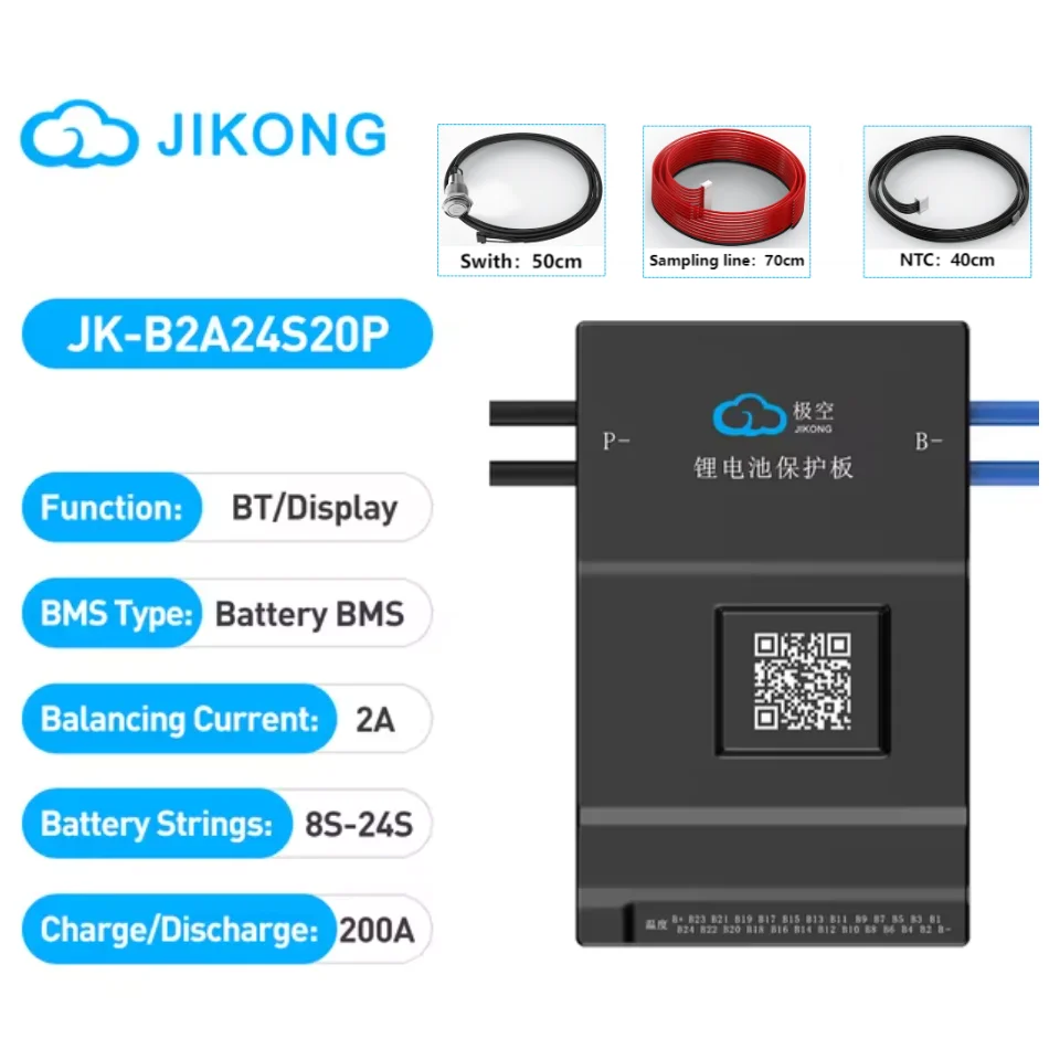 JIKONG Jk Bms B1A20S15P 1A Active Balance Bms 8S 10S 12S 16S 17S 20S 24S Smart Bms 100A 150A 200A Lifepo4 Li-Ion Lto Battery BMS