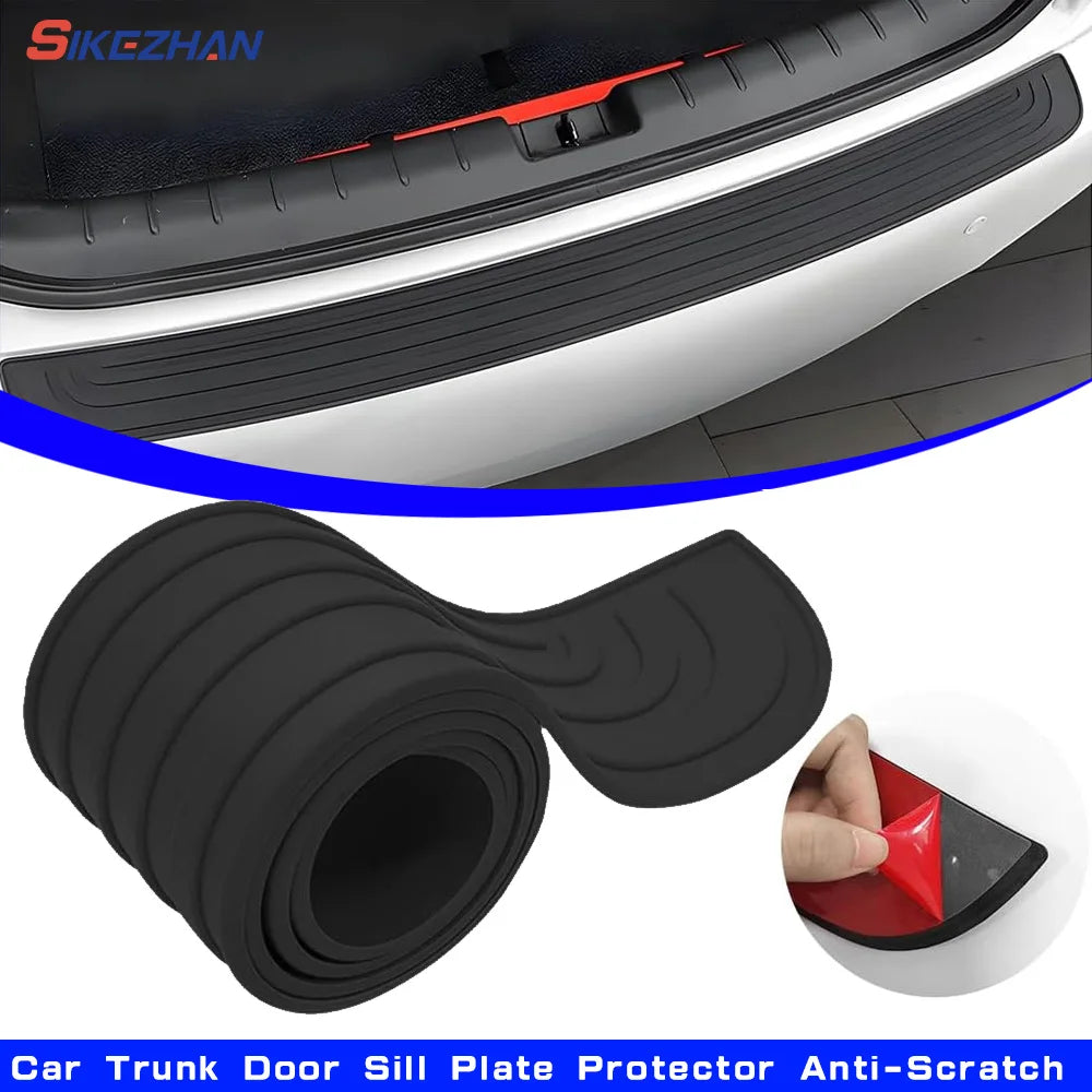 Universal Car Trunk Door Sill Plate Protector Anti-Scratch Rubber Rear Bumper Guard Anti-Collision Protector Strip