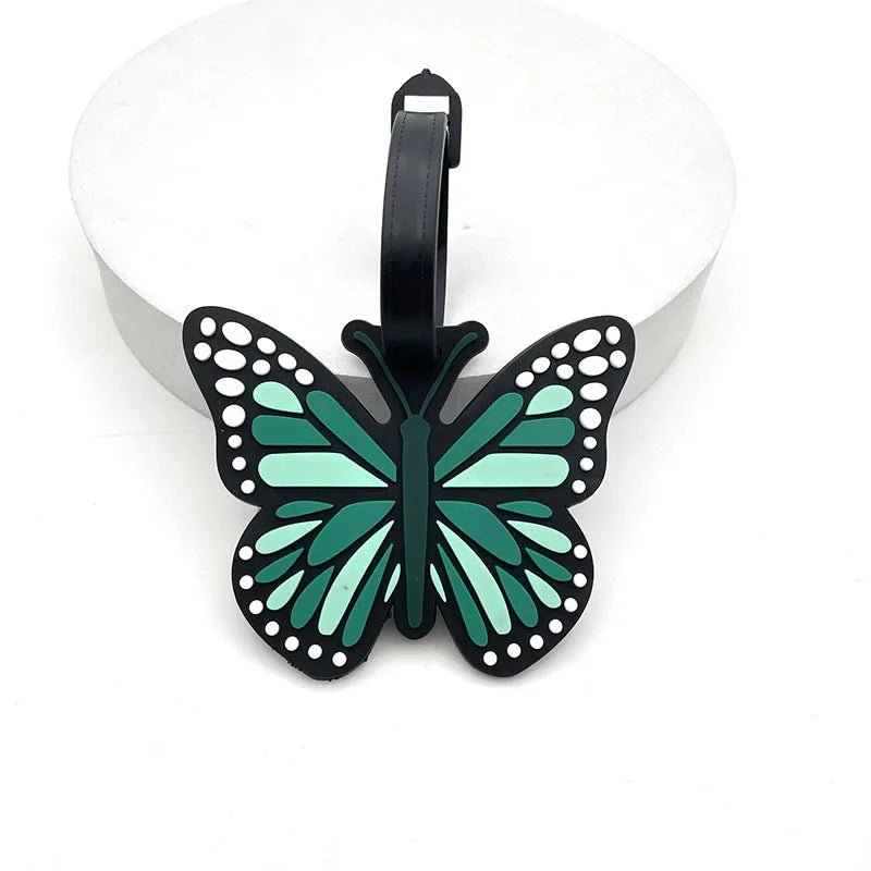4 Color Travel Accessories Cute  Butterfly Luggage Tag Silica Gel Suitcase ID Address Holder Baggage Boarding Tag Portable Label
