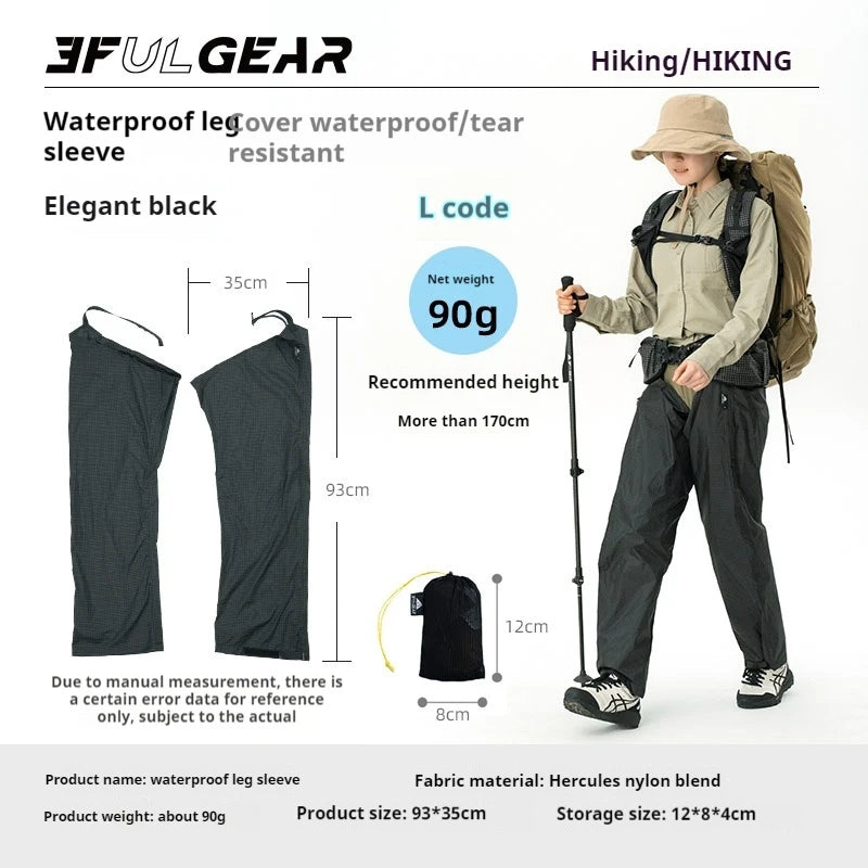 3F UL GEAR Outdoor Waterproof Leg Cover Approximately 79g with Adjustable Rain Proof Wear Resistant Tear Resistant Portable