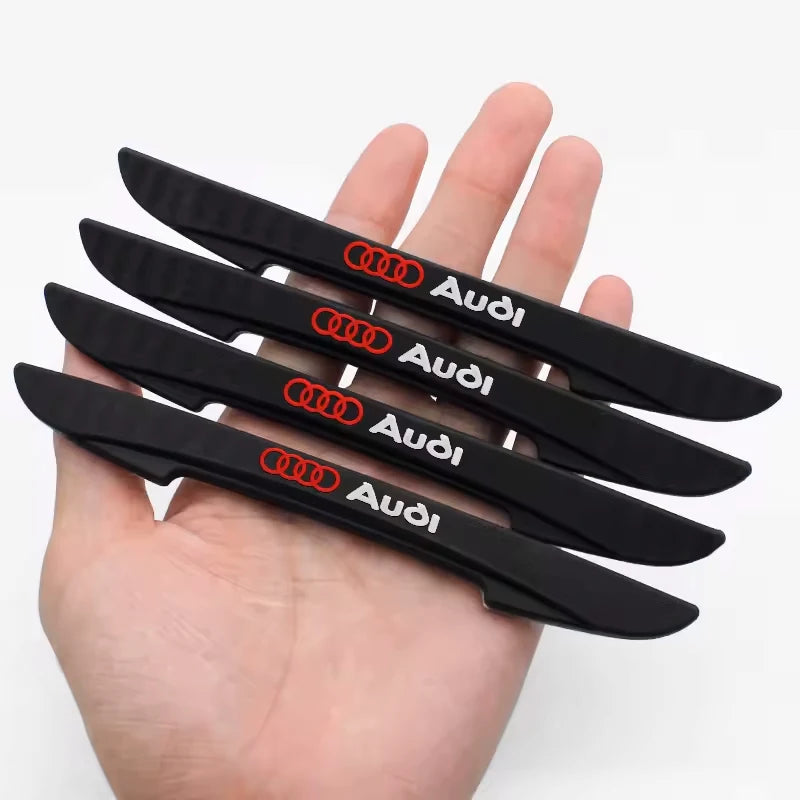 4Pcs Car Logo Anti-collision Strip Auto Door Bumper Protector For Audi Sline A4 A3 A6 TT S4 S5 S6 A1 A2 A5 A7 A8 Q1 Q2 Q3 Q4 Q5
