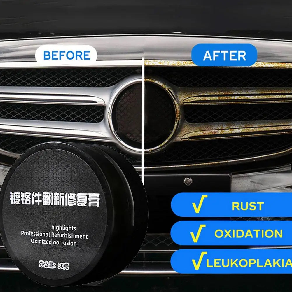 Polish paste for chrome plated car repair, door handles, window frames, logo scratches, restore brightness metal surfaces, M3T6