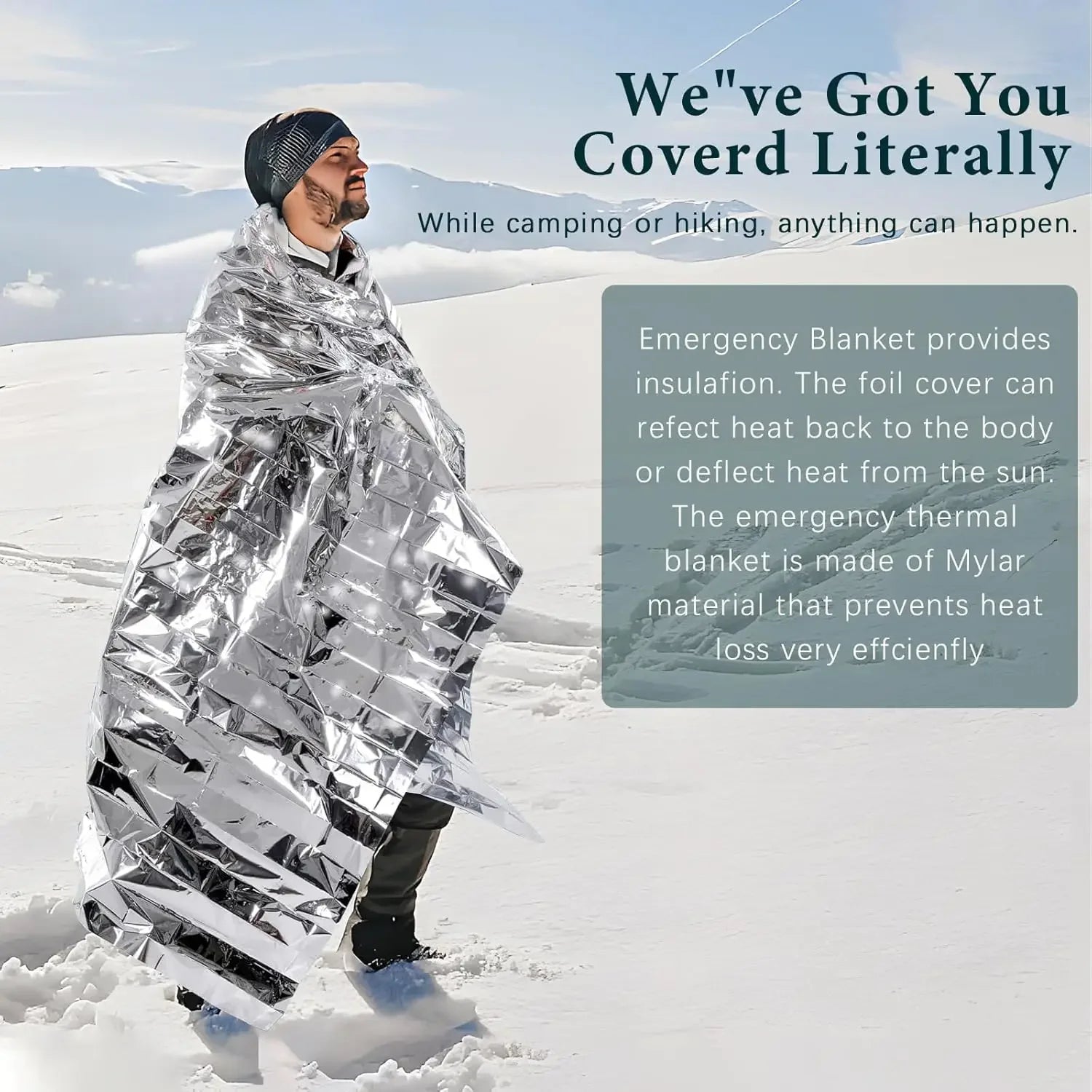 1/4pcs Emergency Mylar Thermal Blanket Foil Space Blanket Designed for NASA Body Warmer Outdoor First Aid Camping Hiking Travel