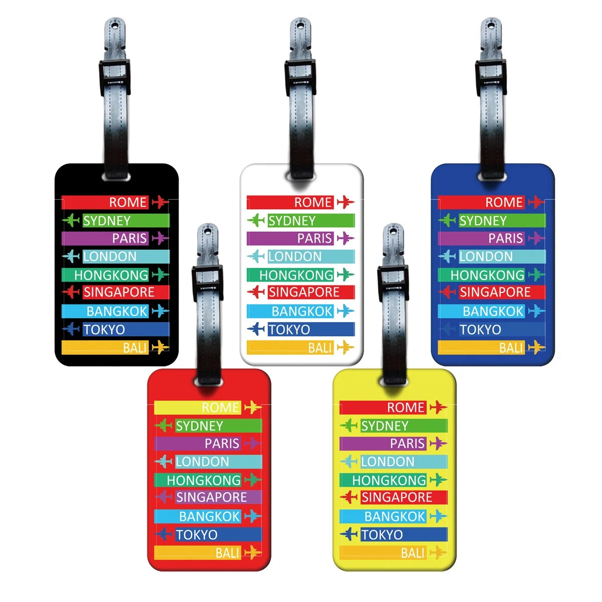 Creative 5 Colors Luggage Tag Colorful Luggage Tag Label for Travel Women Funny Backpack Suitcase Tag Name ID Identifier Durable