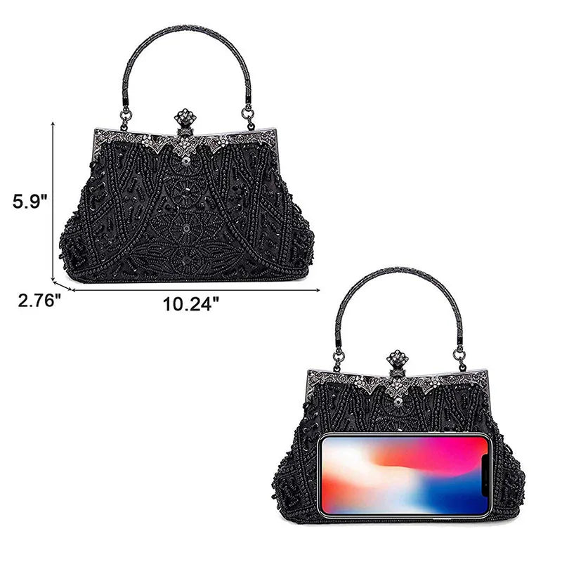 Vintage Handbag Female Luxury Evening Bags Dark Blue Party Purses And Handbags Designer Womens Clutch Crossbody Bags Sac A Main