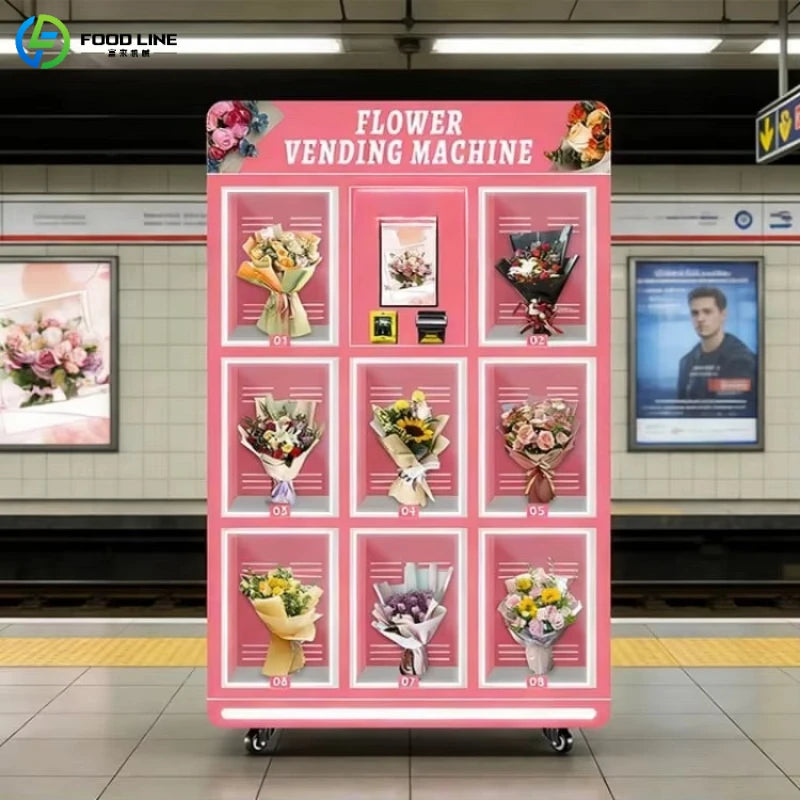 Flower Vending Machine Refrigerated Fresh Flower Retail Unit Customized