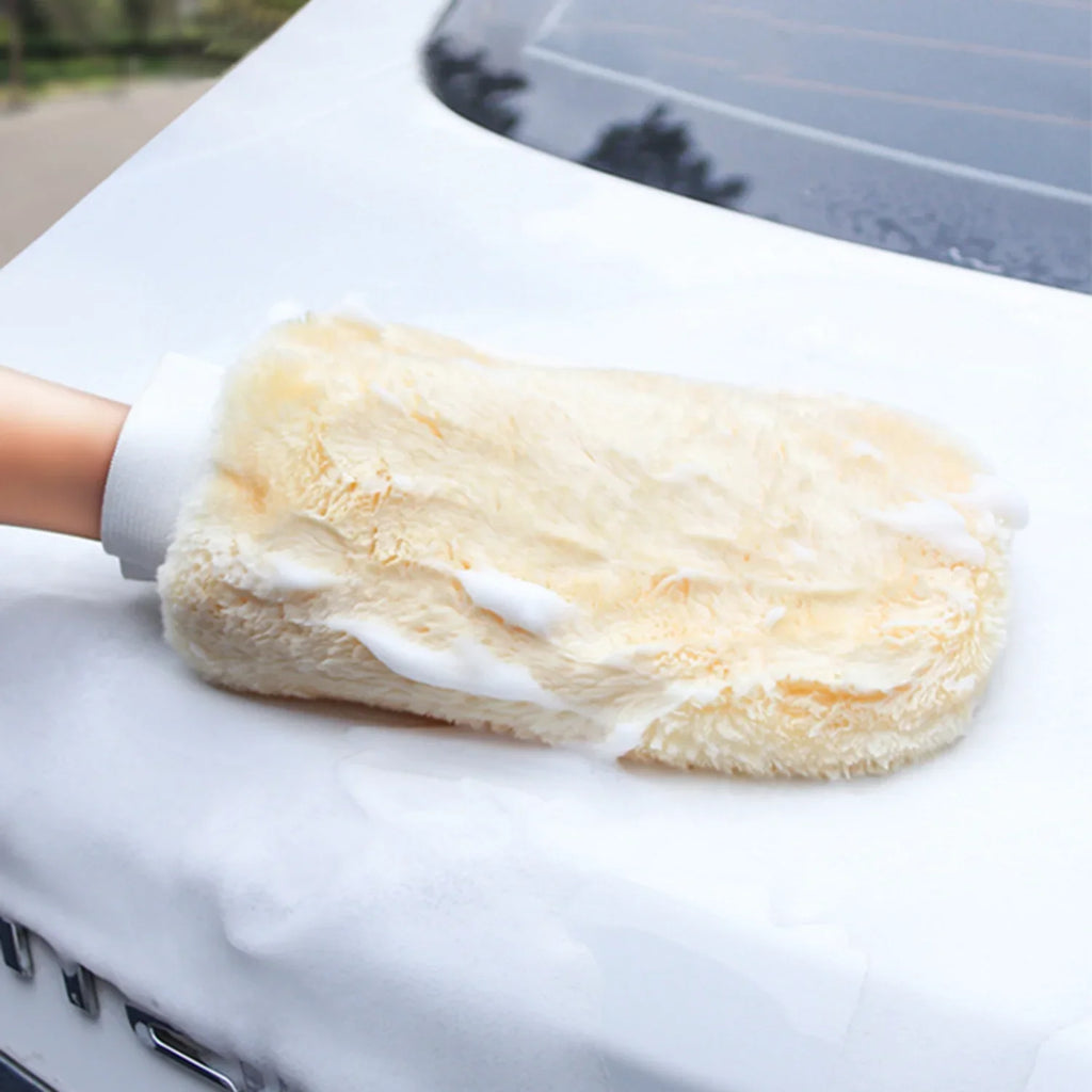 1-10 PCS Car Wash Microfiber Gloves Soft Thickened Wool Plush Waterproof Car Cleaning Mitt Double-faced Glove Car Wash Supplies