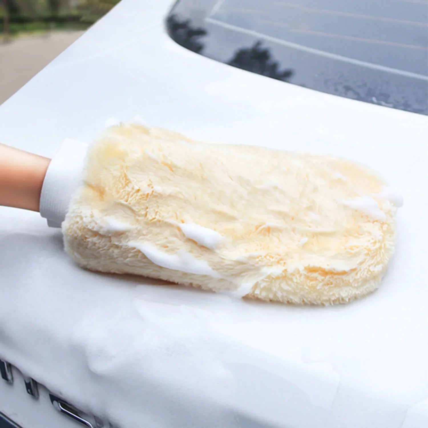 1-10 PCS Car Wash Microfiber Gloves Soft Thickened Wool Plush Waterproof Car Cleaning Mitt Double-faced Glove Car Wash Supplies