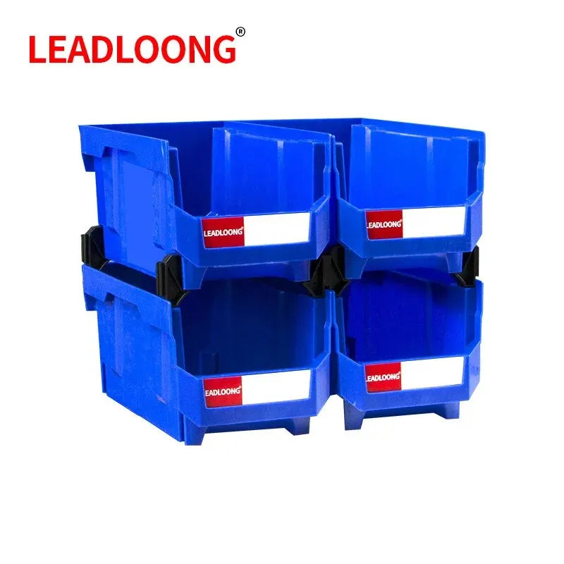 LEADLOONG V6 Stackable Box 4pcs 14.8*8.4*7in/37.7*21.3*18cm Large Capacity Multi-Functional Storage Containers Shelves