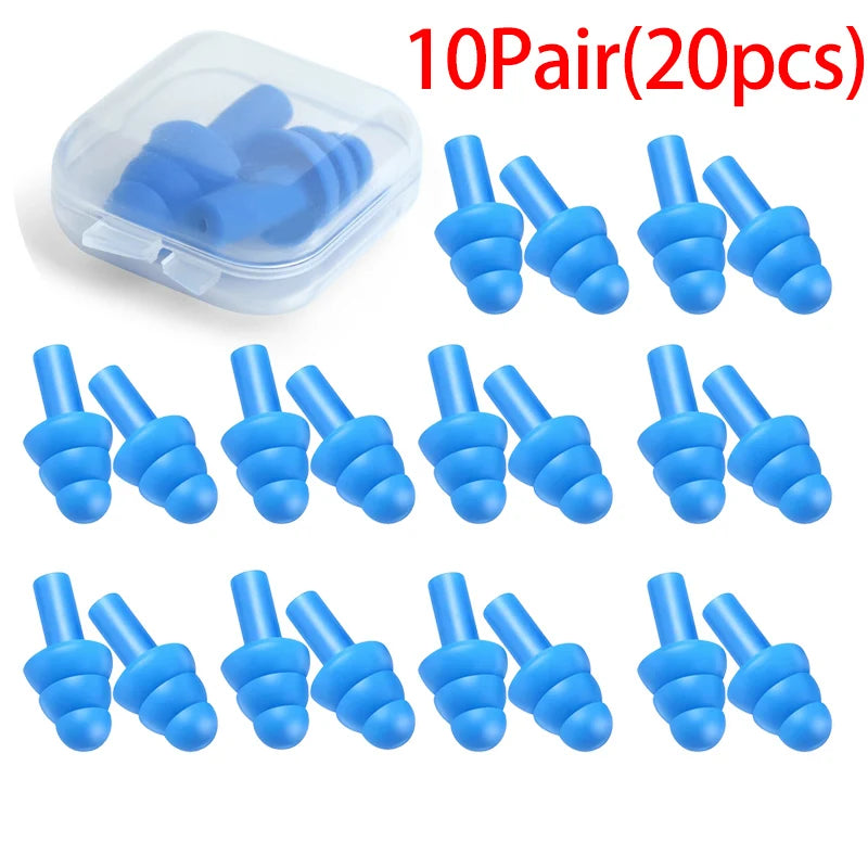 20/1Pair Ear Plugs Sleeping Noise Cancelling Reusable Silicone Sound Block Earplugs Summer Waterproof Swimming Ear Plug With Box