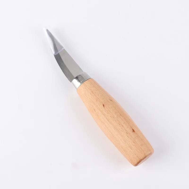 1/2pcs Stainless Steel Wood Carving Cutter Woodwork Sculptural DIY Wood Handle Spoon Hook Carving Knife Woodcut Art Craft Tool