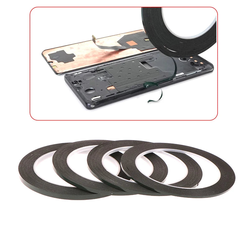 Hot Sale 10M Black Strong Adhesive Tape 2-5MM Double-Sided Glue Roll for Tablet LCD Touch Glass Frame Back Cover Repair