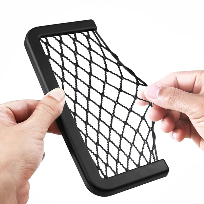 1PCS Universal Car Organizer Storage Bag Auto Paste Net Pocket Phone Holder Car Accessories Interior Storage Accessories