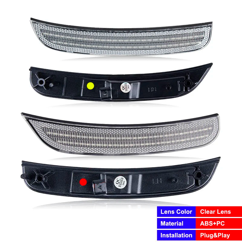For Chrysler 300 2015-2022 Clear & Smoked Lens LED Side Marker Lamp Amber Front Red Rear Side Fender Reflector Lights