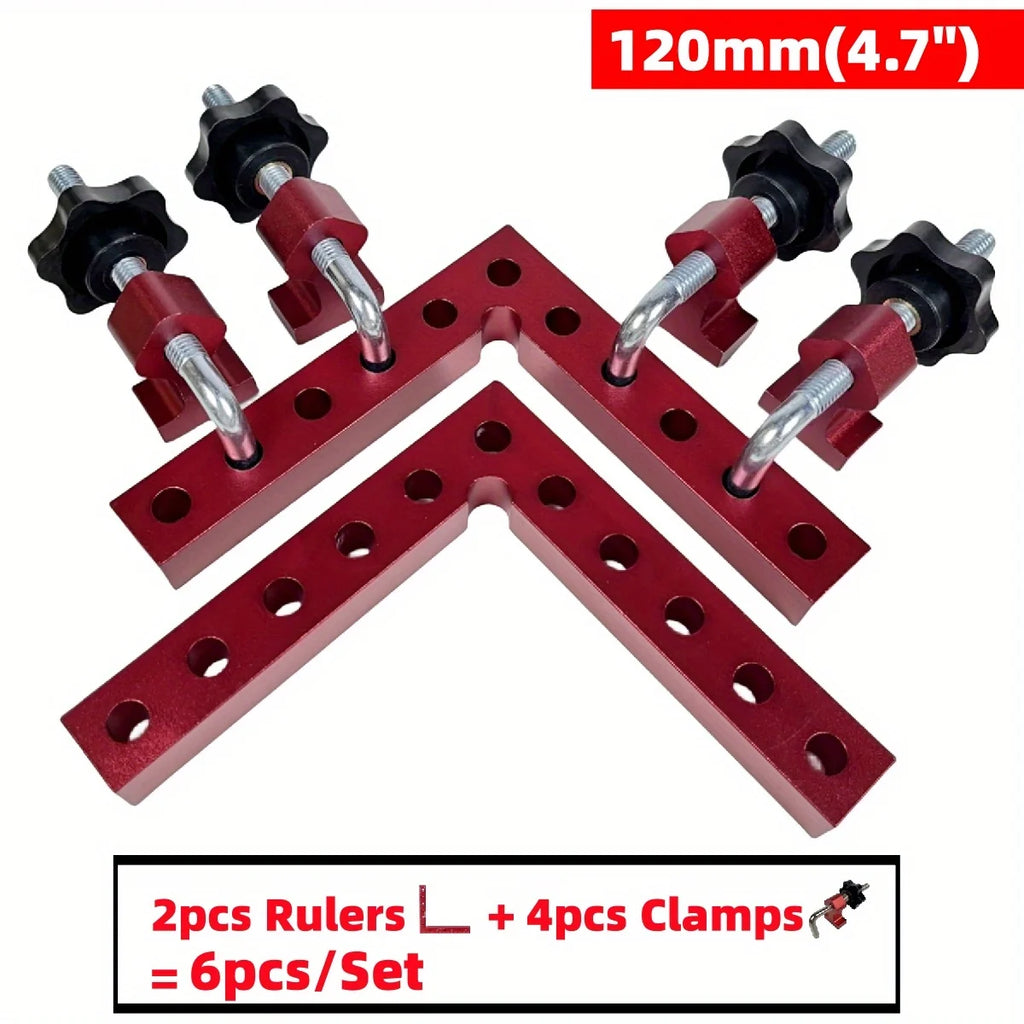 3/6pcs 90 Degree Positioning Squares Right Angle Clamps - Aluminum Alloy Carpenter Corner Clamping Square Tool