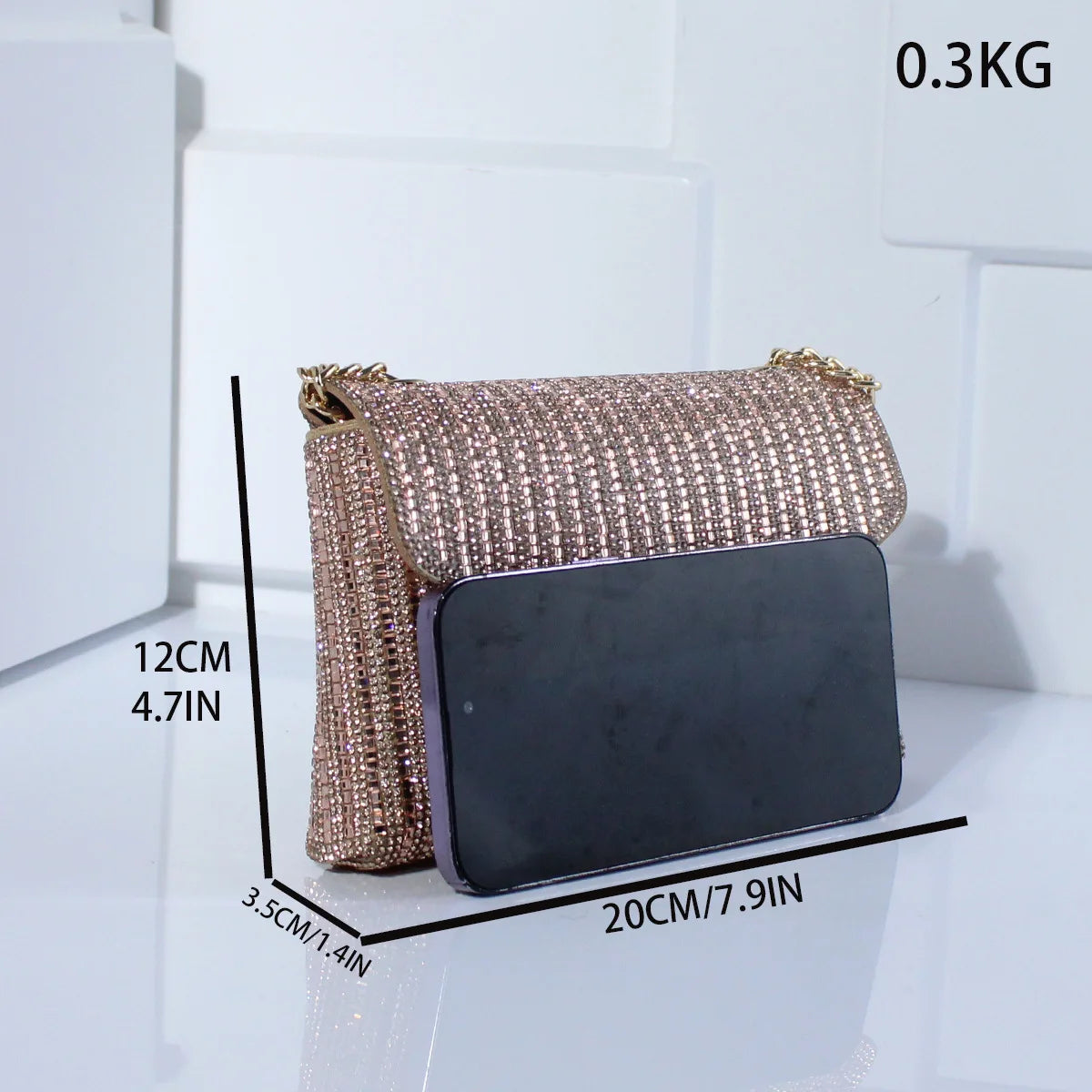 Light luxury fashion flash diamond encrusted dinner bag clutch bag exquisite high-end dress bag