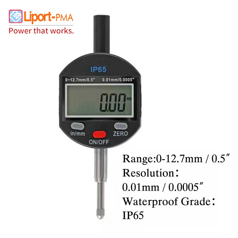 Range 0-12.7mm 0-25.4mm 0-50.8mm High Precision Digital Dial Indicators Digital Micron Indicator Gauge Micrometer Gauge Tool