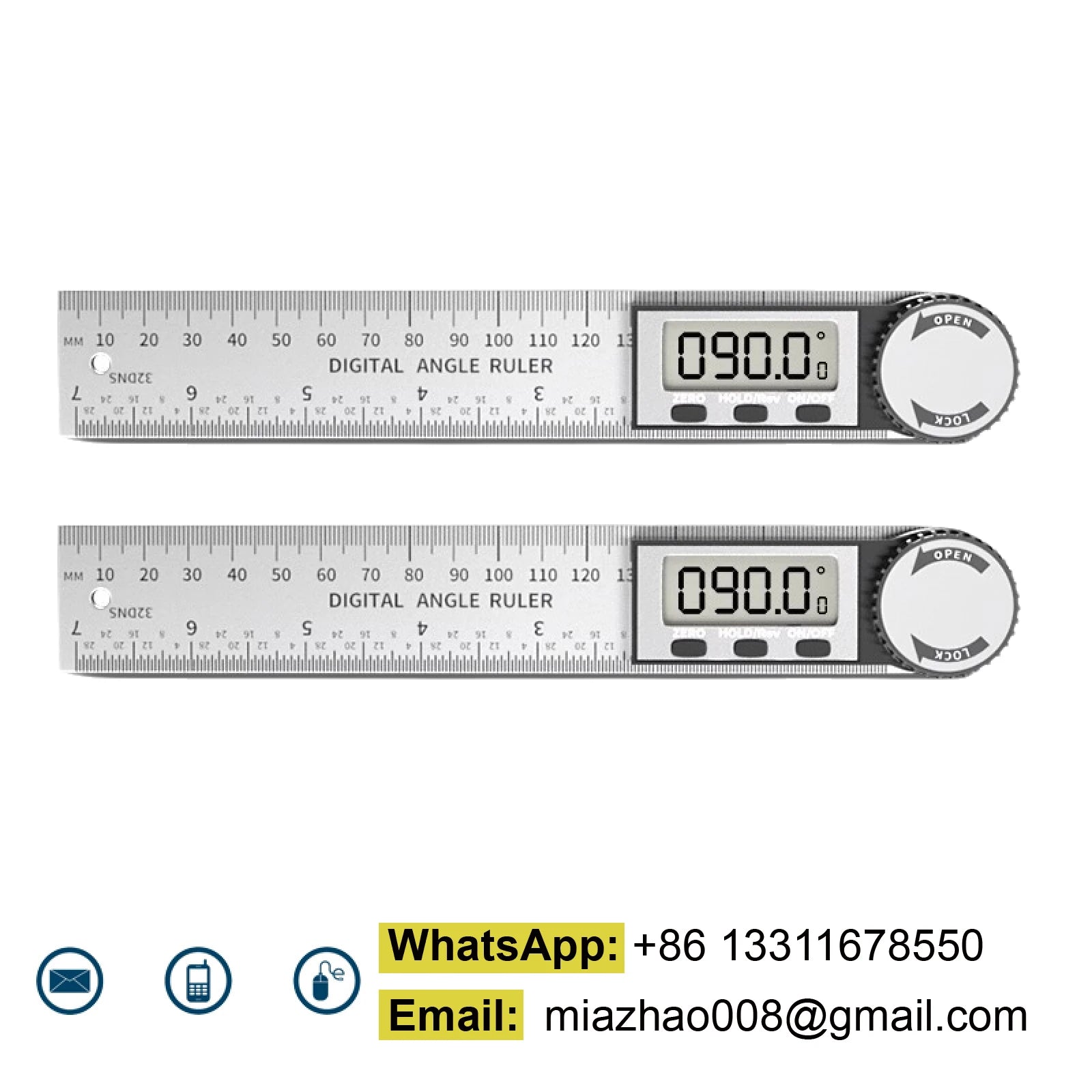Digital Angle Finder LCD Digital Protractor 360 Degree Angle Gauge Electronic Inclinometer 7 Inch 200mm Precision Angle Tool
