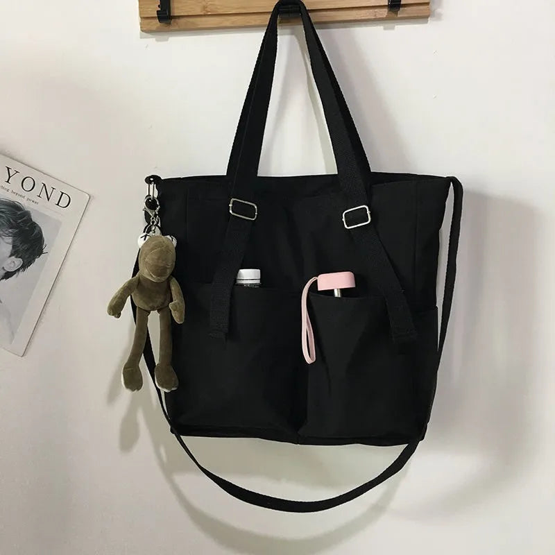 Waterproof nylon bag, large capacity, lightweight, multi-functional women's bag, one-shoulder crossbody bag, student class tutor