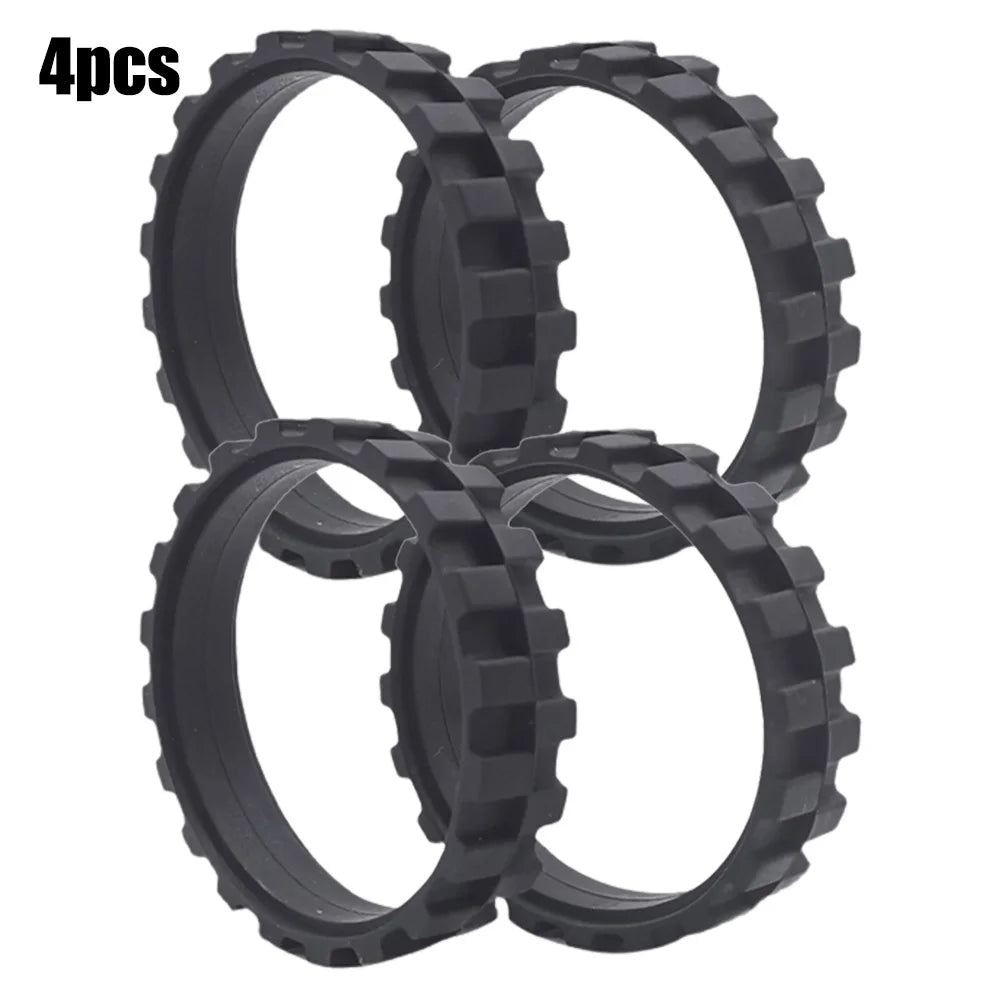 4PCS Black Rubber Tires Wheels Replacement For Roborock S5 S50 S51 S55 Robot Vacuum Cleaner Traveling Spare Parts Accessories