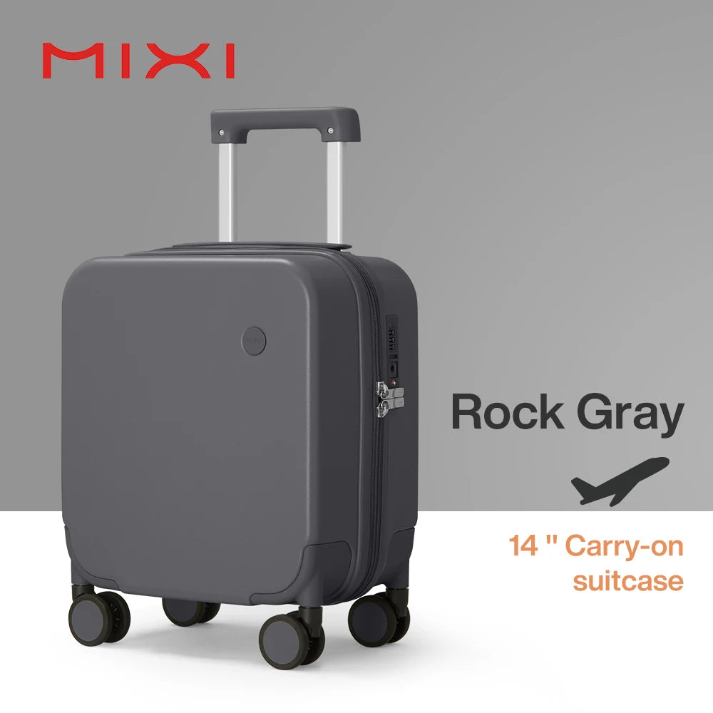 MIXI 14 Inch Underseat Carry On Luggage Lightweight Mini Suitcase PC Small Kids Bag TSA Lock Travel Suit Case Spinner Wheels