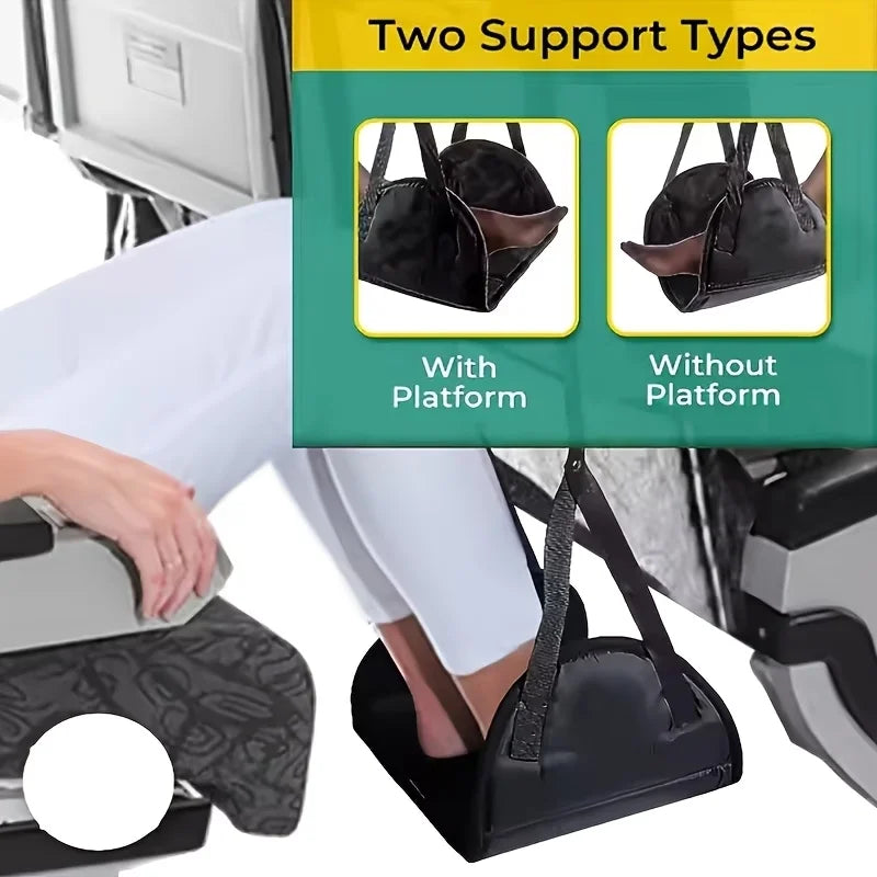 1 Travel Accessory: Portable and Simple Travel Aircraft Footrest, Adjustable Travel Safety Belt, Lightweight Hammock Footrest